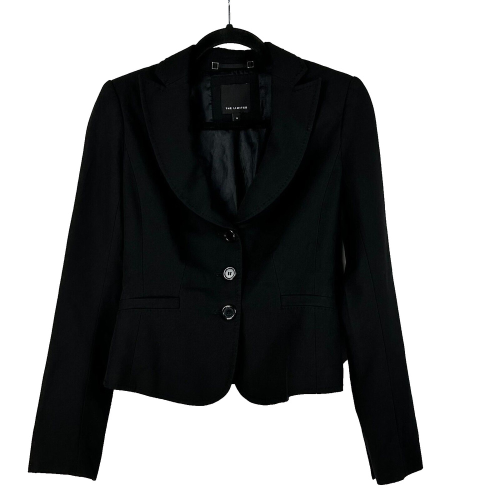 The Limited‎ Jacket Womens 0 Black 3 Button Long Sleeve Single Breasted Blazer